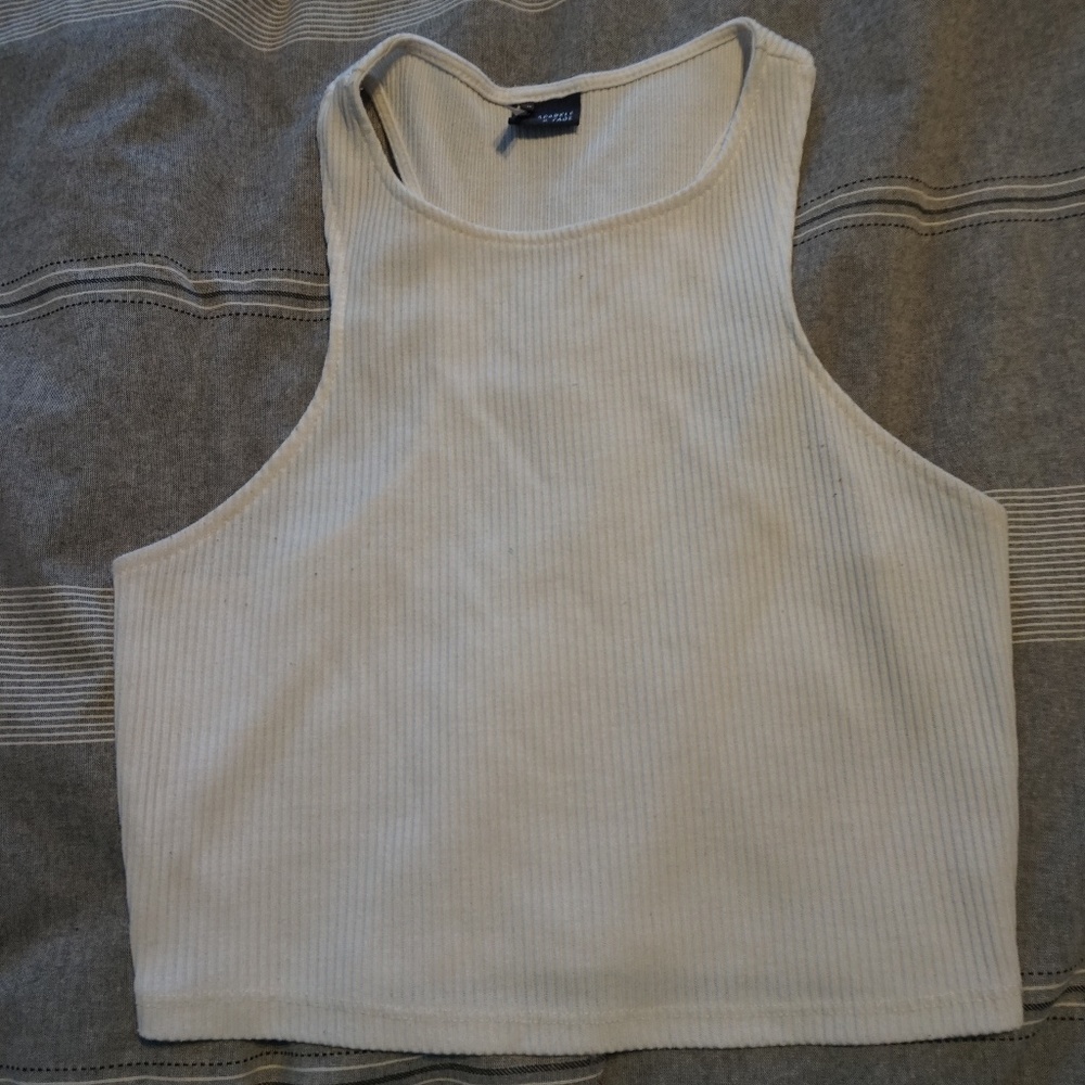 UO Sparkle and Fade white ribbed crop top